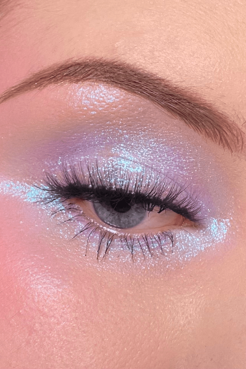 cascade blue shimmery eye swatch