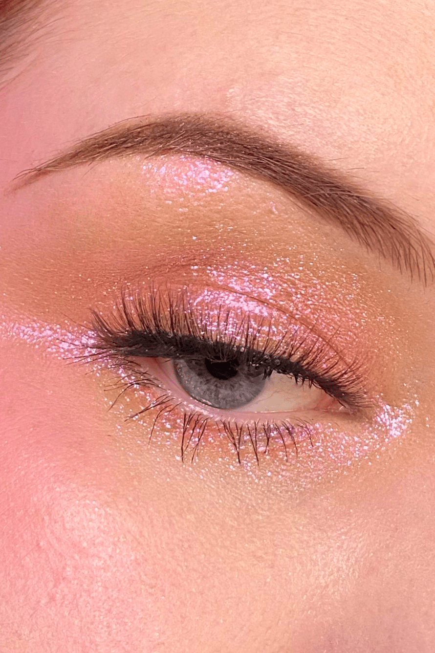equinox glitter pink and copper eye swatch