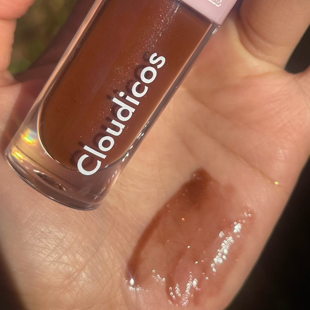 brown sparkly lip gloss