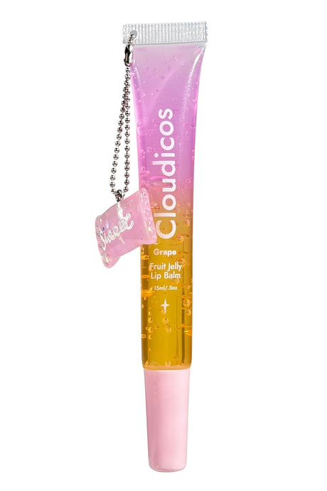 clear glossy lip balm grape scented