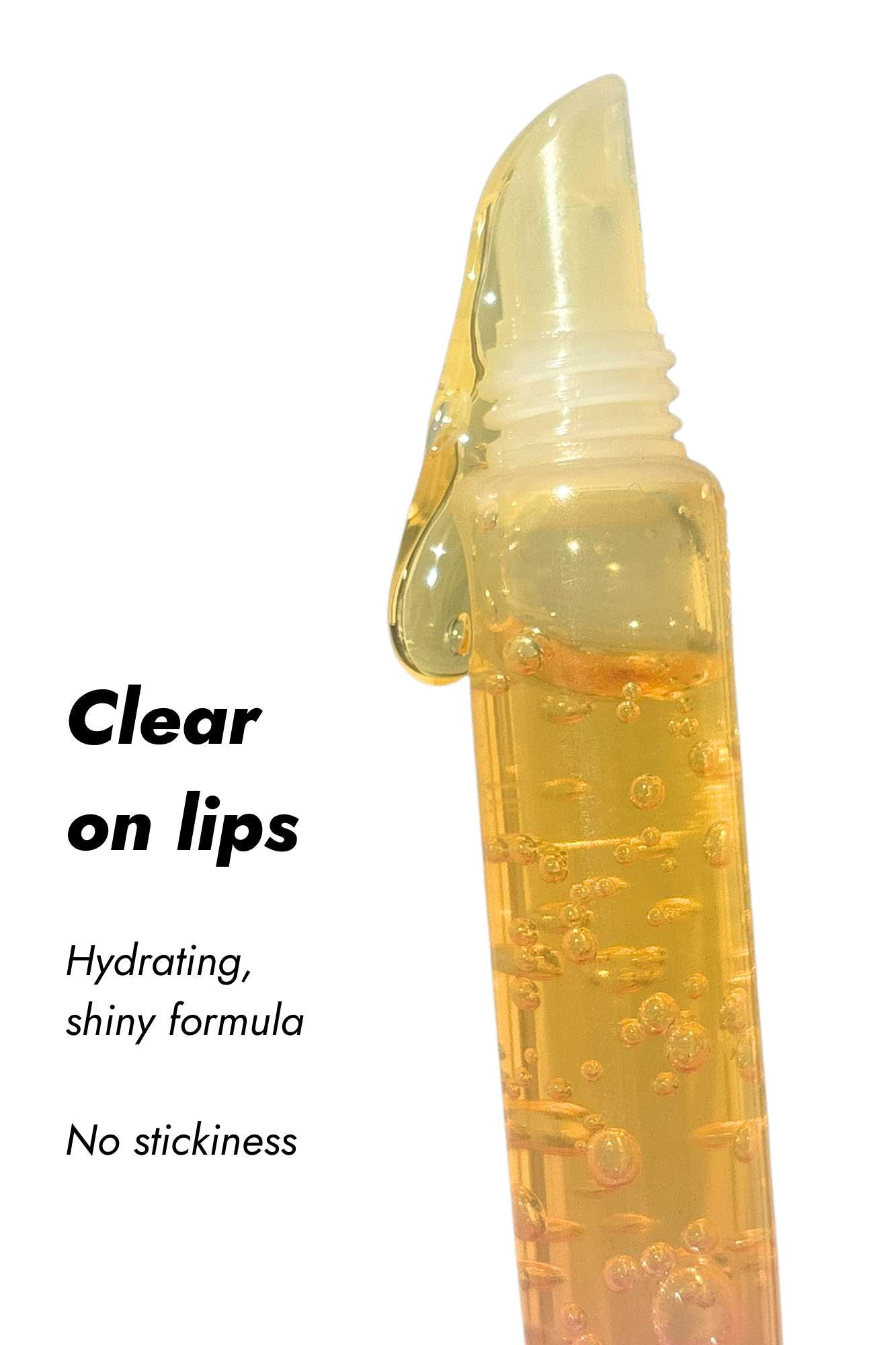 clear lip balm macro texture shot