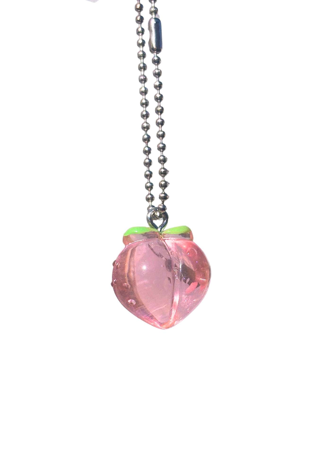 pink peach keyring charm for lip gloss