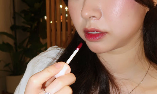 lip stain on model