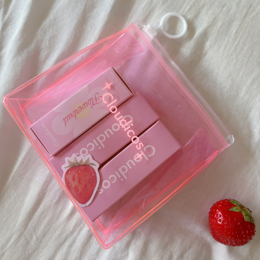 pink makeup set bundle with gloss and blush