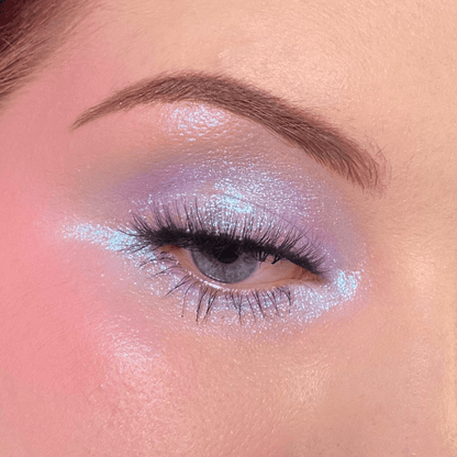 cascade blue shimmery eye swatch