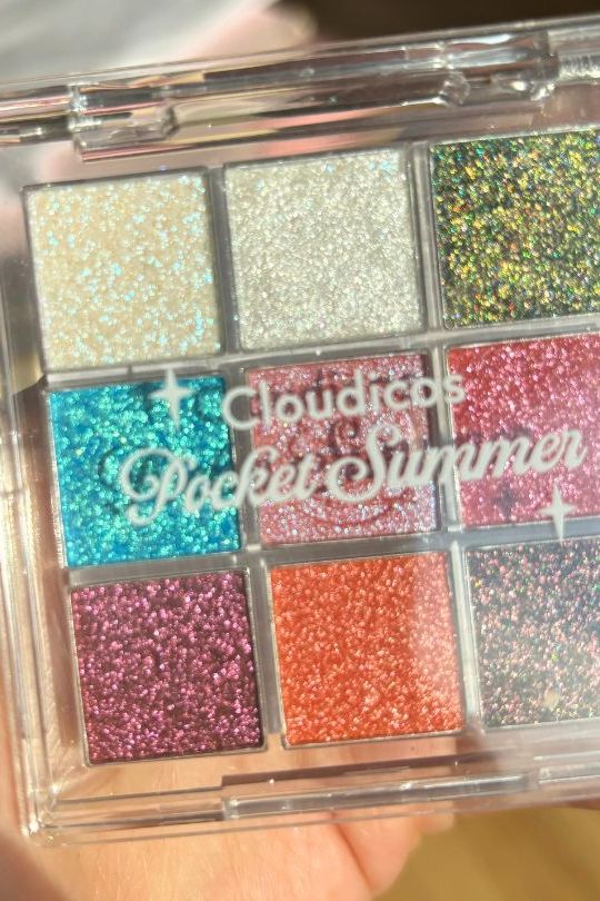 front cover of pocket summer glitter eyeshadow palette