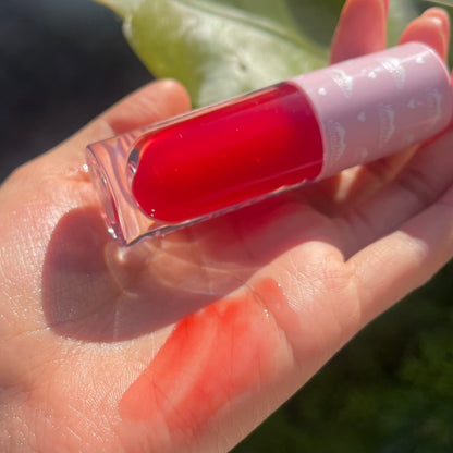juicy cherry red lip gloss lip oil