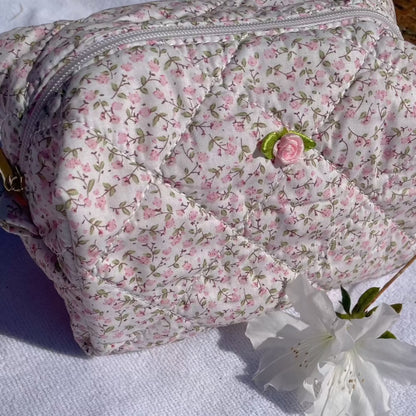 floral aesthetic handmade makeup cosmetic pouch
