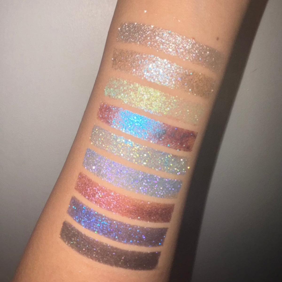 cool toned shimmer duochrome eyeshadow swatches