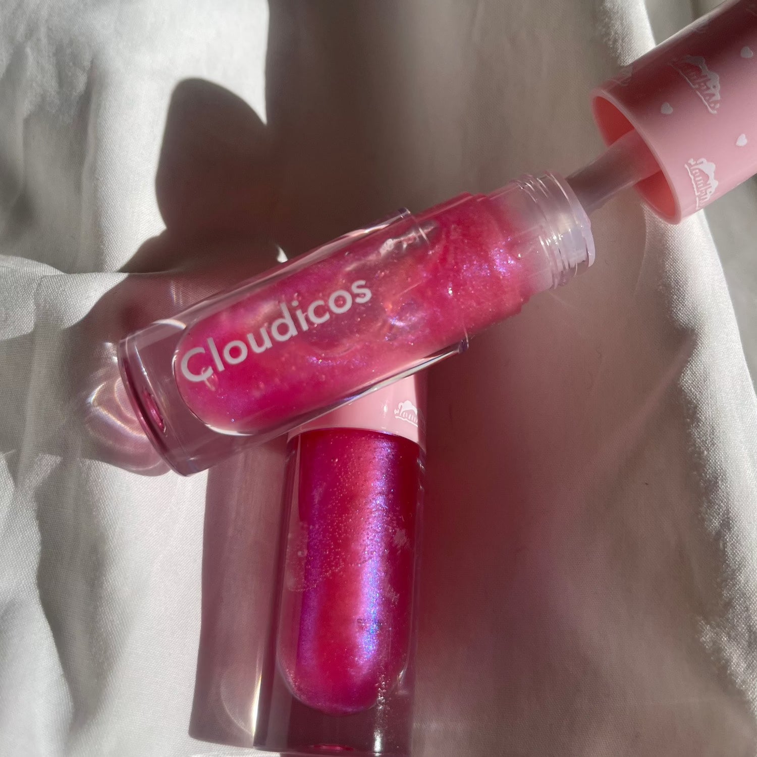 sparkly pink and purple iridescent lip gloss aussie made