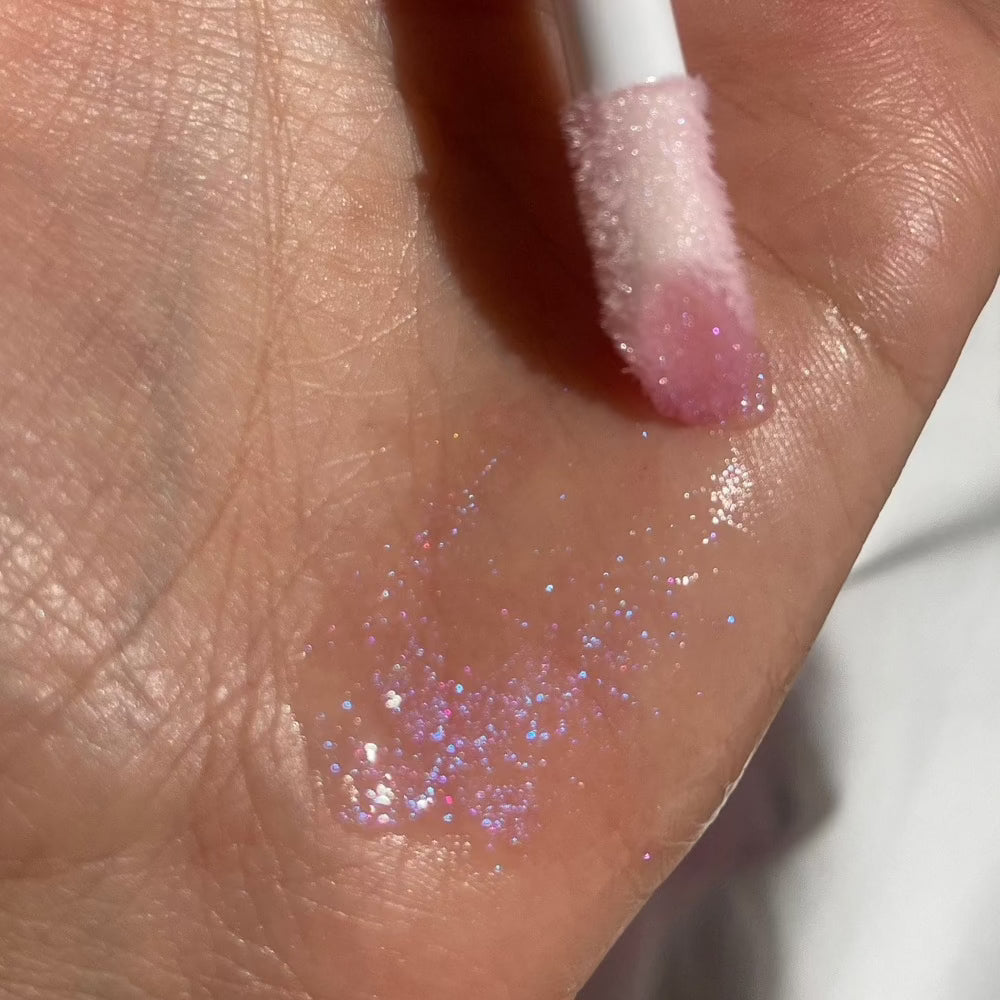 sparkly holographic unicorn lip gloss