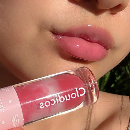pink bunny tongue milky lip gloss