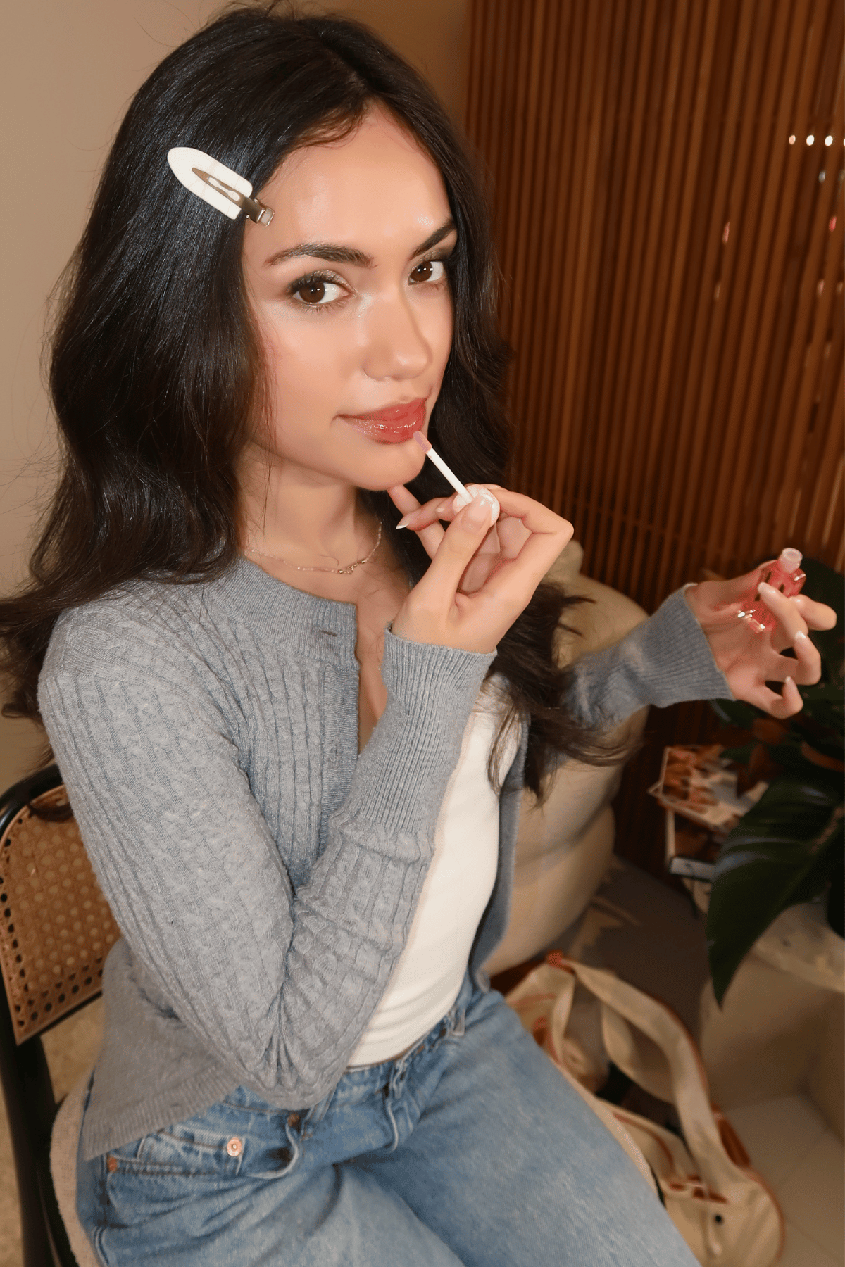 lip stain on model
