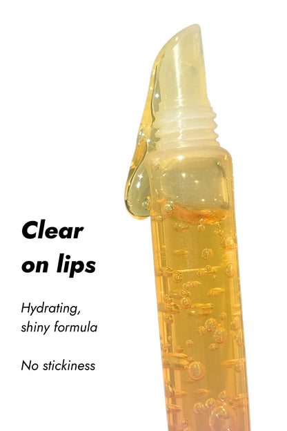 clear lip balm macro texture shot