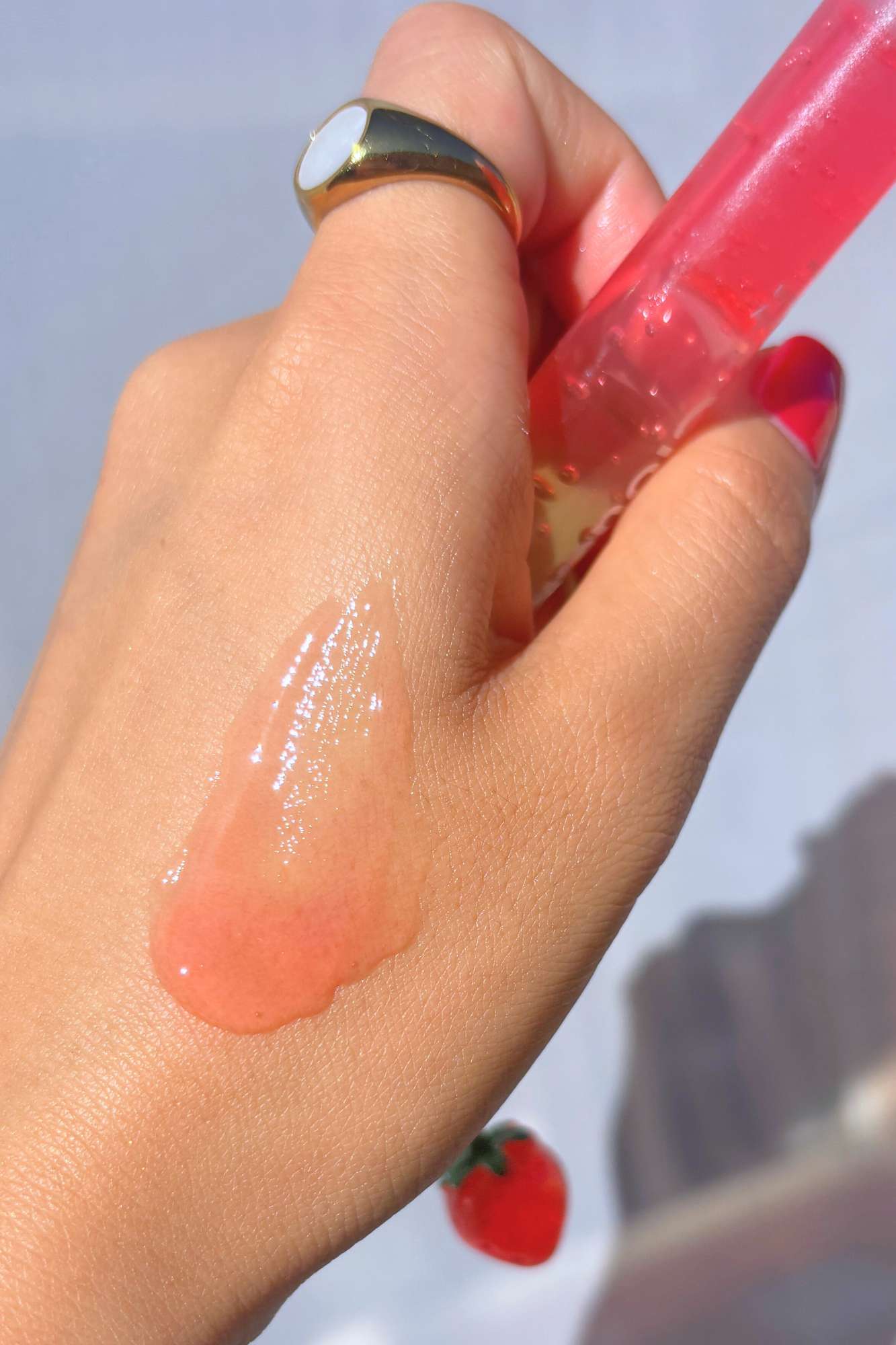red clear lip balm
