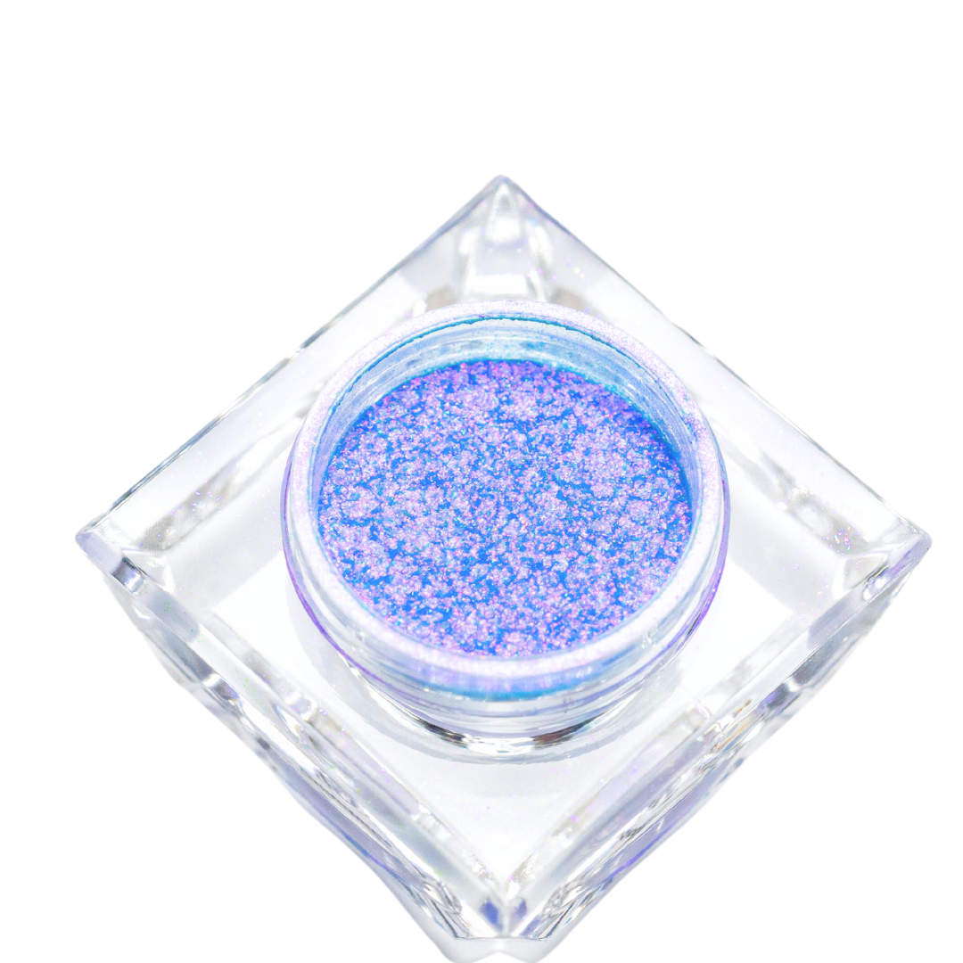 loose pigment makeup in blue