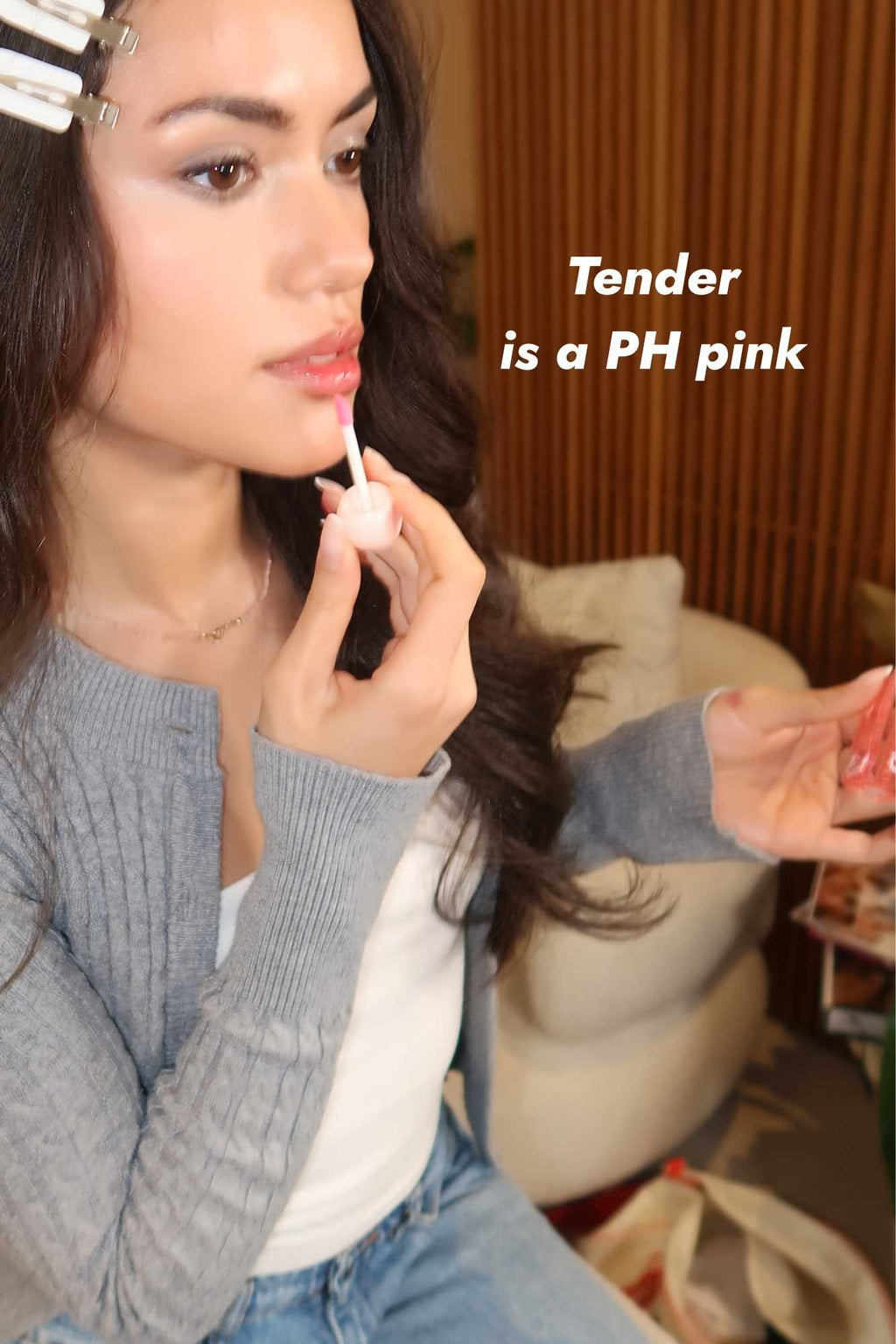 lip stain on model