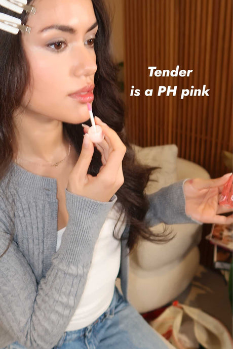 lip stain on model