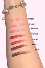 lip stain collection on arm swatched