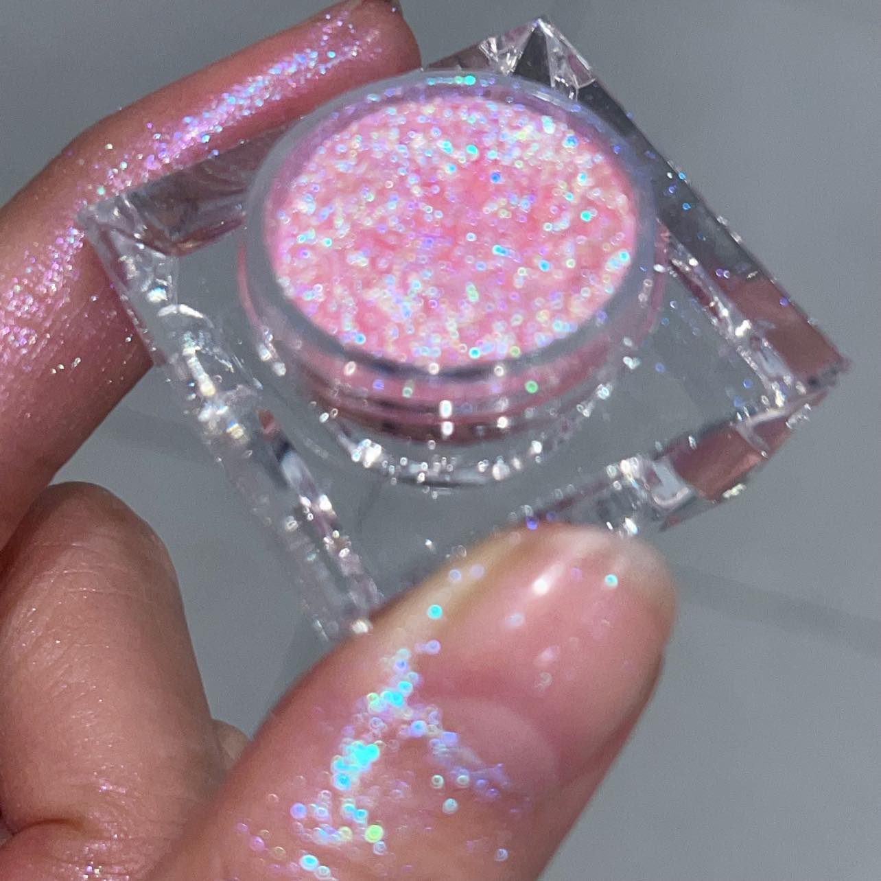 sparkly iridescent pastel multichrome glitter pigment for magical makeup