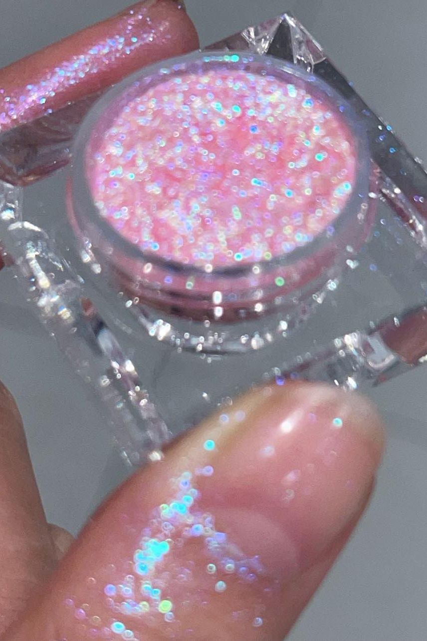 sparkly iridescent pastel multichrome glitter pigment for magical makeup