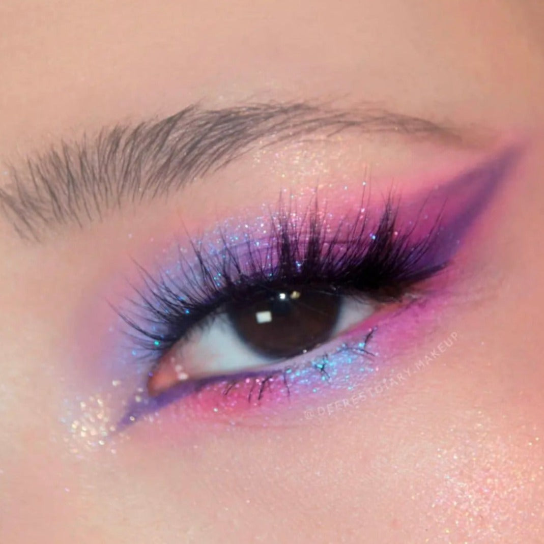 sparkly makeup eyeshadow with purple and blue